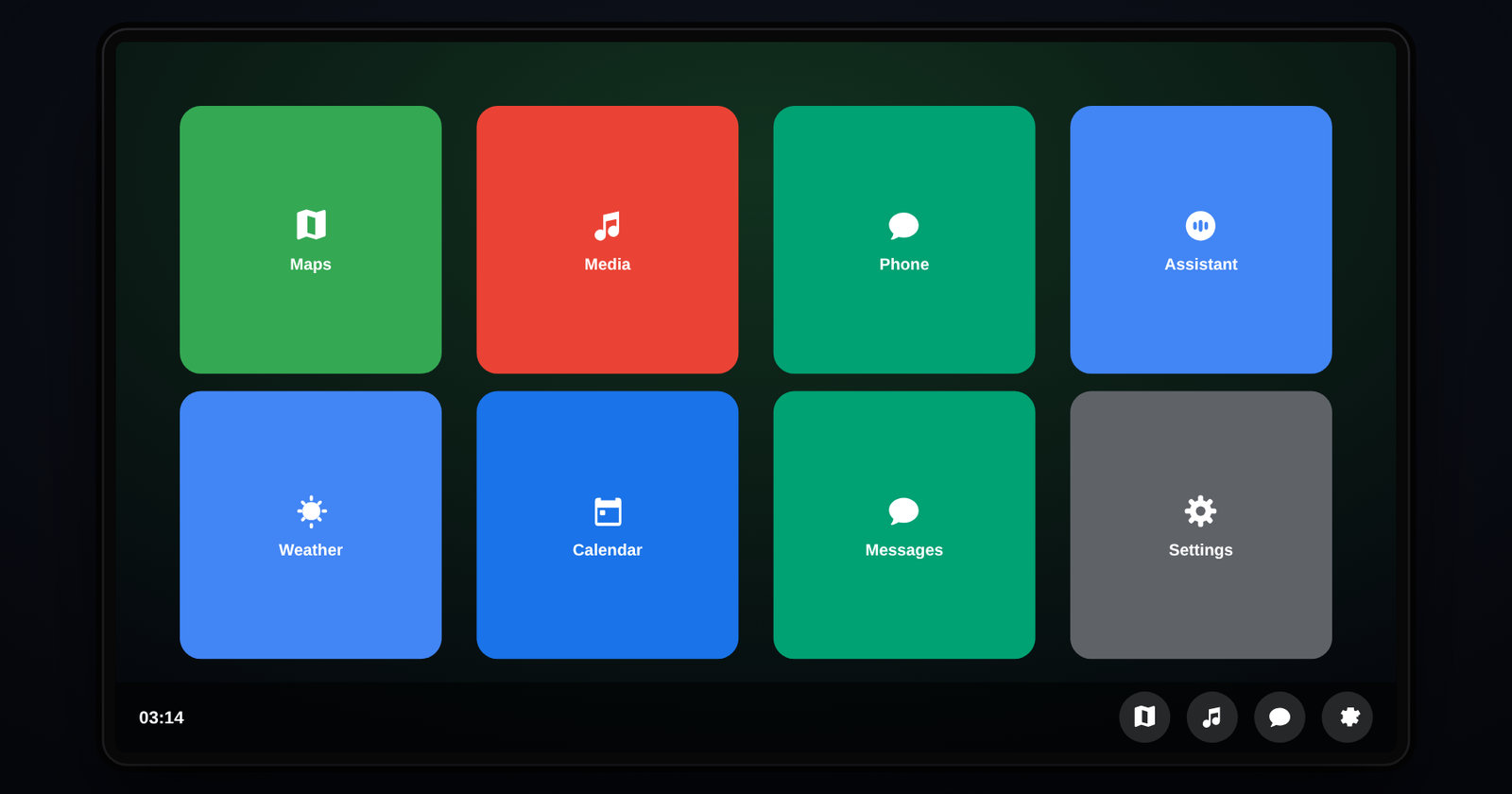 Android Auto 10 Settings screen