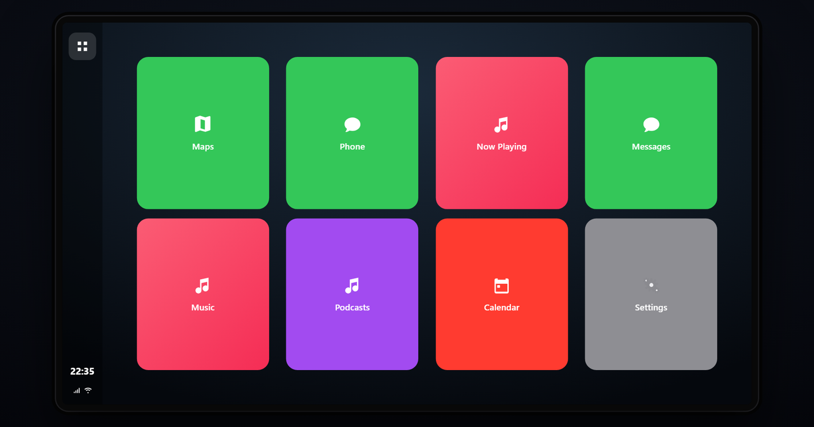 CarPlay 27 Settings screen
