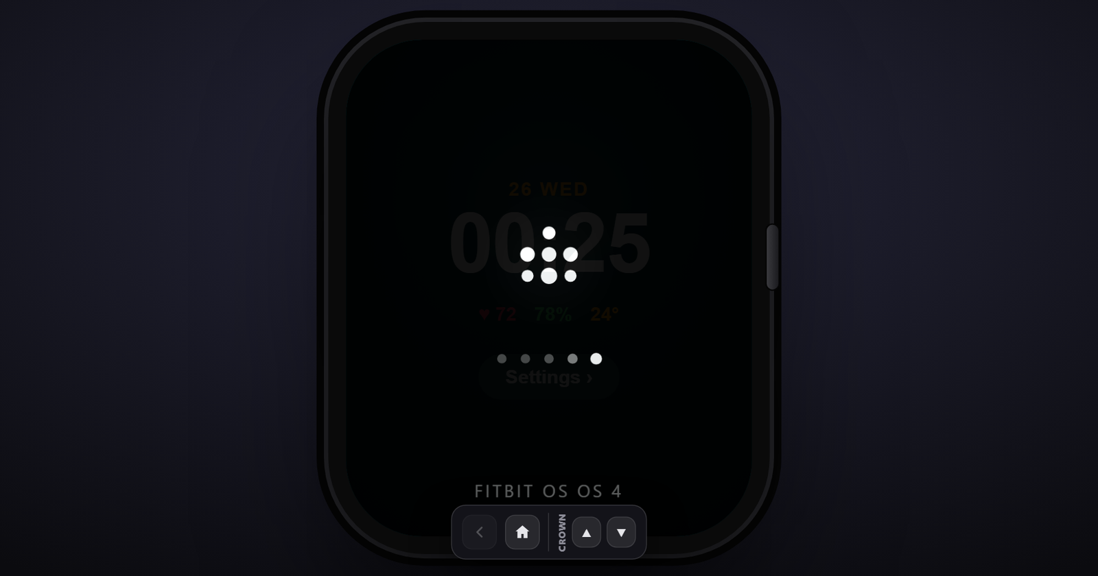 Fitbit OS OS 4 Settings screen