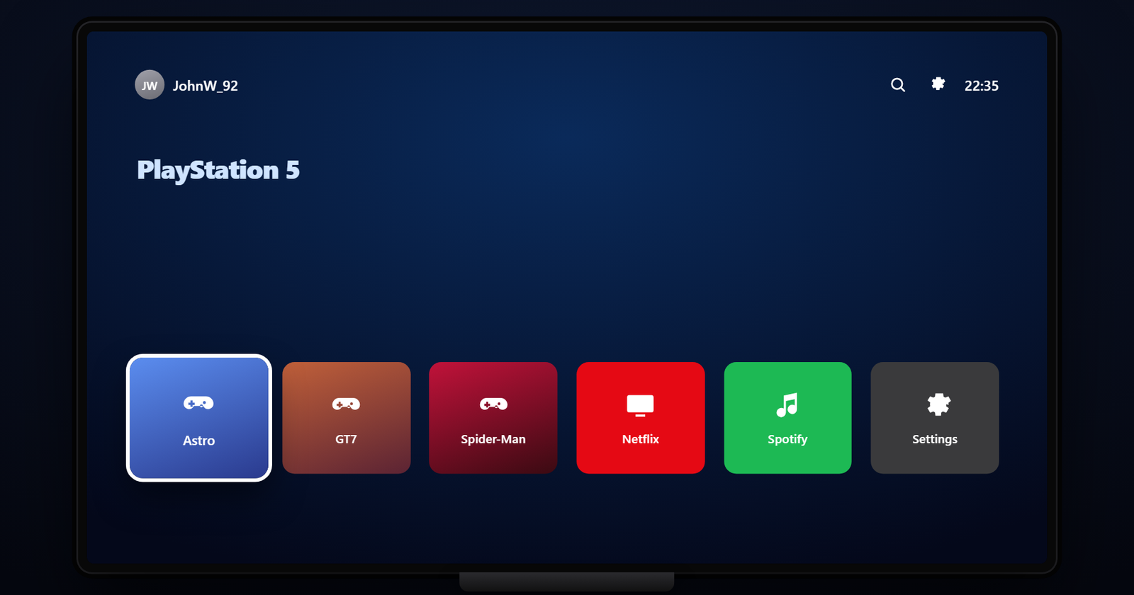 PlayStation 26.06 Settings screen