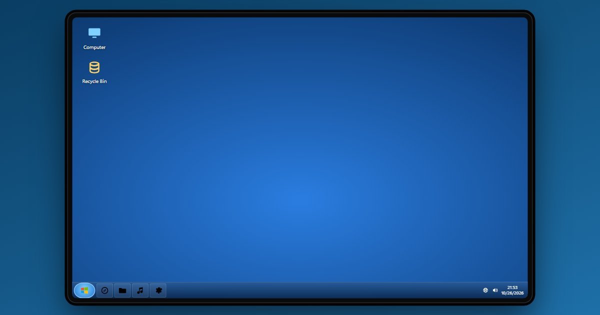 Windows 7 SP1 home screen in the simulator